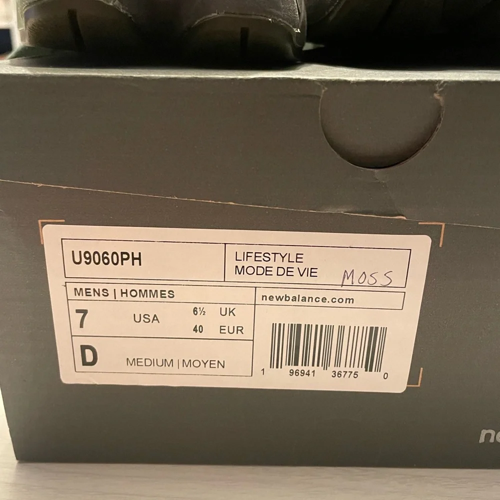 New Balance Men’s 9060 Dark Moss Sneakers - Picture 6 of 16